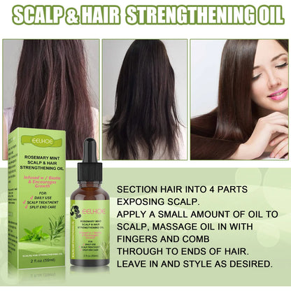 59ml rosemary mint hair growth fluid bottle with natural plant extract formula for scalp massage treatment