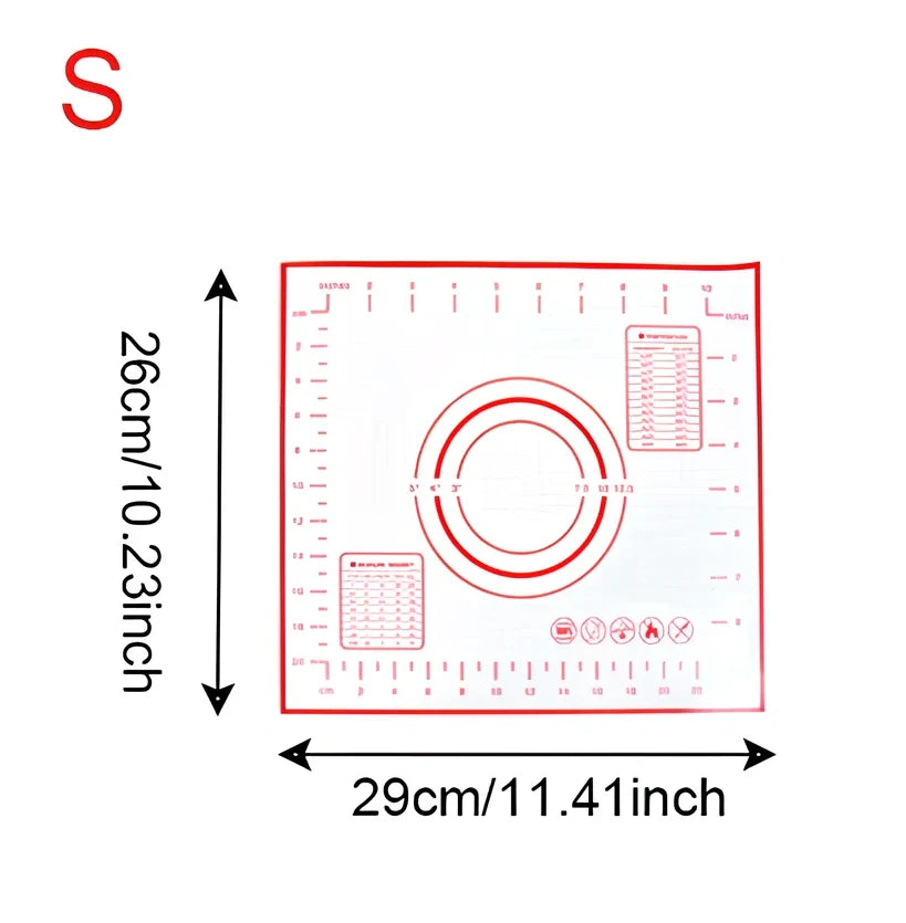 40x60cm black silicone baking mat with measurement guides on kitchen counter