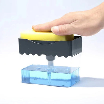 Stylish 2-in-1 sink caddy with liquid soap dispenser for streamlined kitchen organisation
