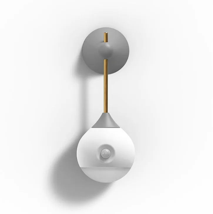 Inductive night light with human body motion sensor, LED, 149mm x 61mm x 56mm, PC shade, Nutcracker and Morandi Grey