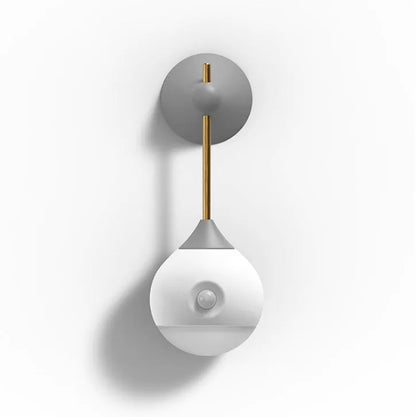 Inductive night light with human body motion sensor, LED, 149mm x 61mm x 56mm, PC shade, Nutcracker and Morandi Grey