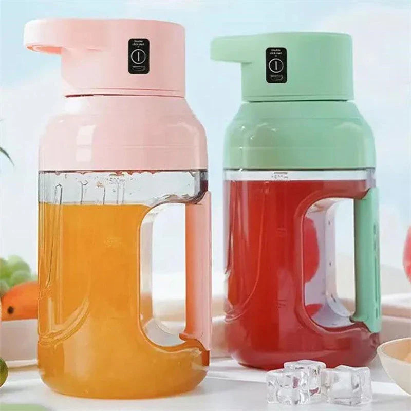 USB rechargeable portable blender with large 50-ounce capacity, powerful 80-watt motor, and precision steel blades for blending fresh juices and smoothies on the go.