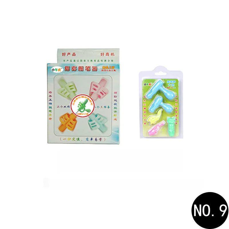 Cartoon-designed soft rubber pen holder for children to correct writing posture