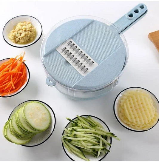 8-in-1 Mandoline Slicer with Stainless Steel Blades and BPA-Free Plastic for Effortless Vegetable Prep