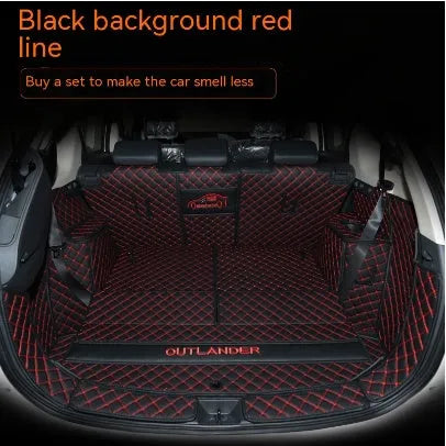 Custom-fitted TPE XPE boot liner with 3D edging for Mitsubishi Outlander SUV.