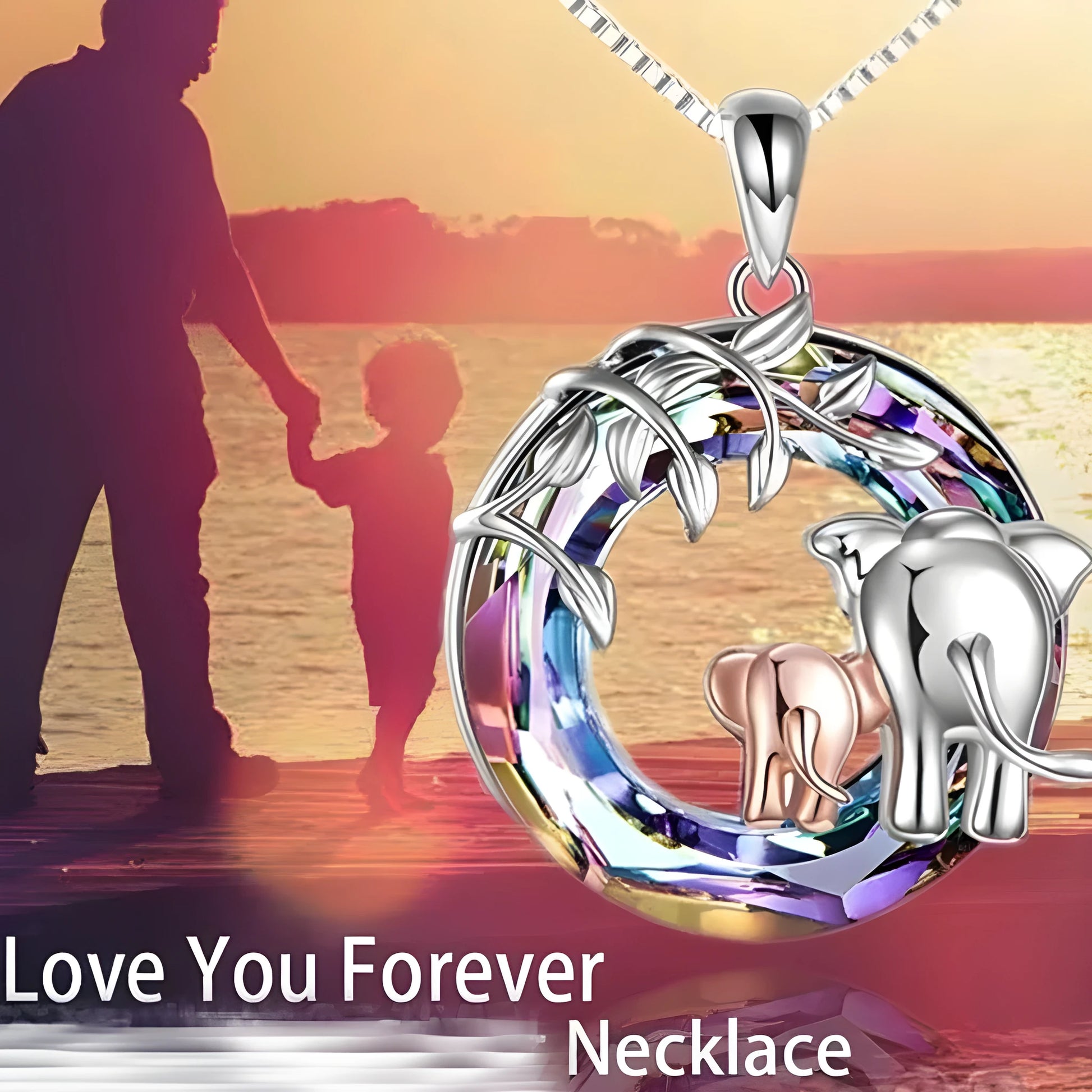 Platinum colour women's necklace with animal-shaped geometric diamond pendant featuring Saturn decoration on adjustable chain