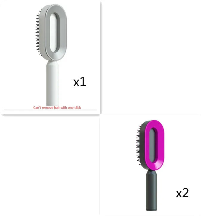 Premium self-cleaning hair brush with airbag massage technology for smooth, healthy hair