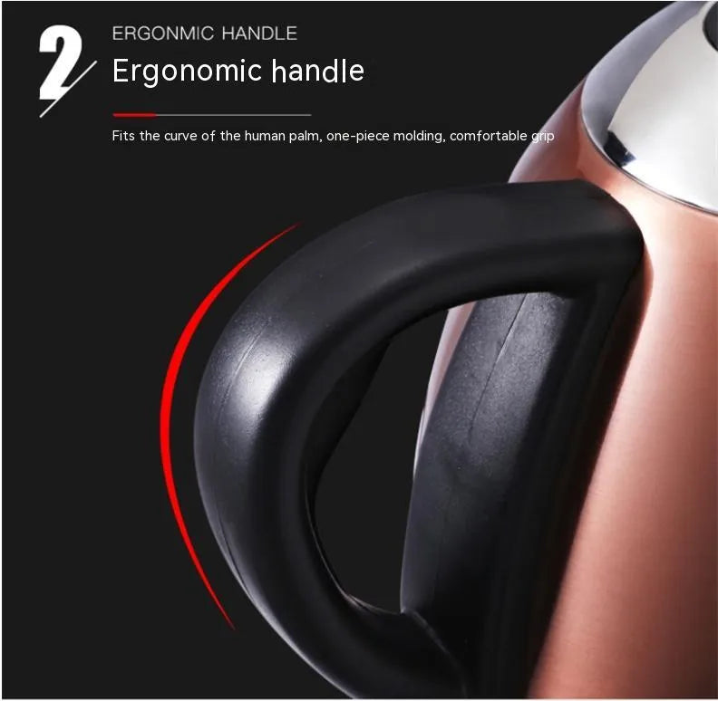 Full-automatic constant temperature mute kettle in gold colour with stainless steel construction and touch controls