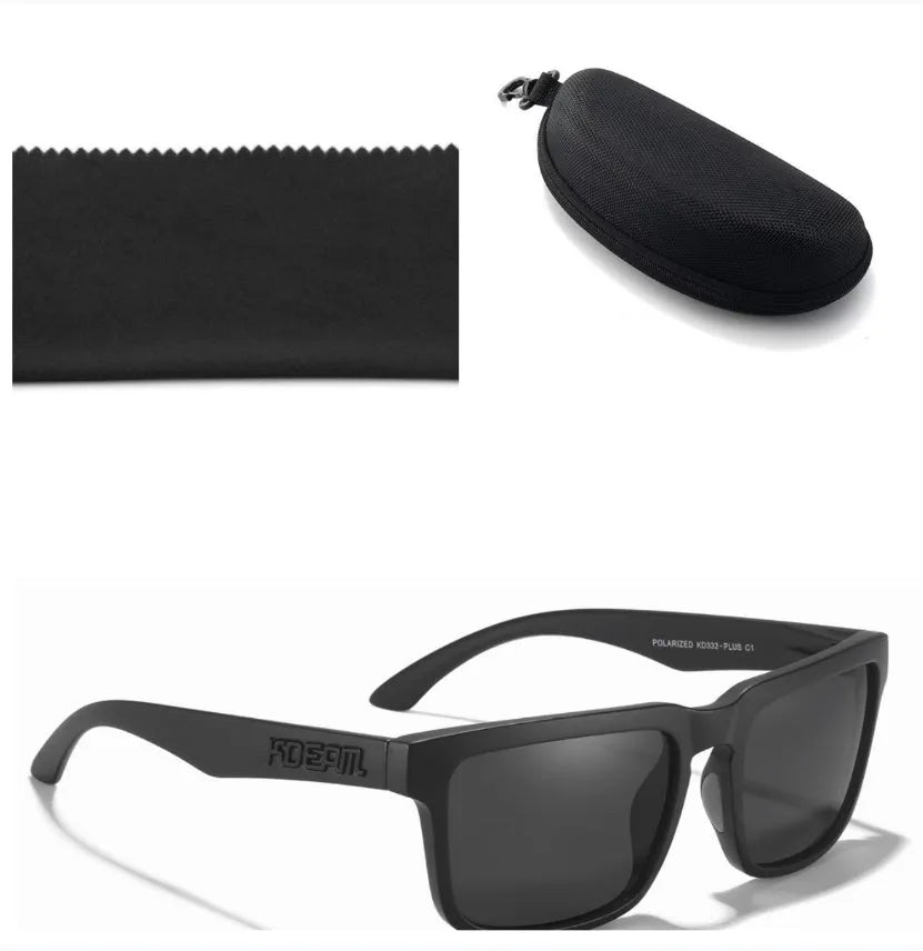 Square polarised sunglasses with TAC lenses and PC frames in multiple colour options.
