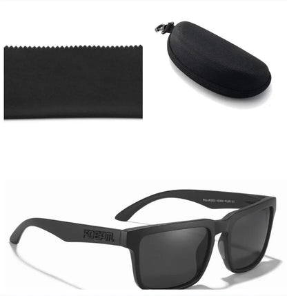 Square polarised sunglasses with TAC lenses and PC frames in multiple colour options.