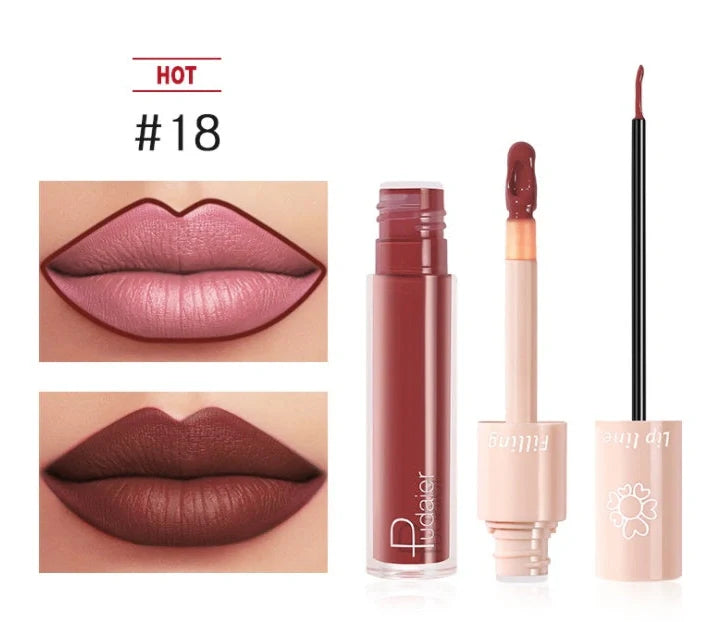 Pudaier dual-ended lipstick and lip gloss tube with 20 colour options
