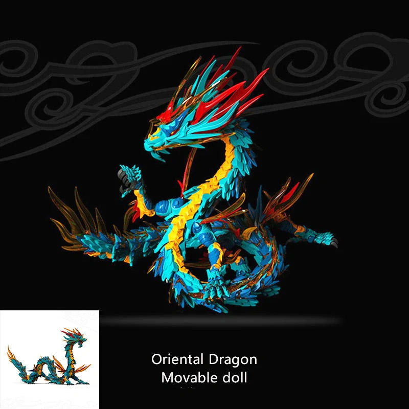 Oriental Blue Dragon PVC assembling model toy based on Chinese mythology