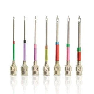Poke needle embroidery set with electroplated alloy needle in various colours