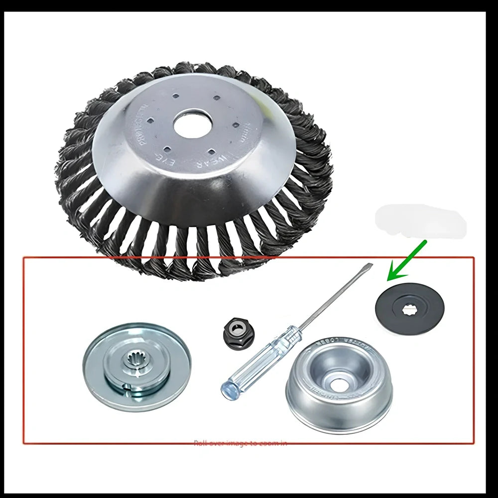 Stainless steel wire lawn mower head for garden weed and debris removal