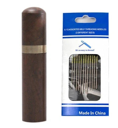 Dual-purpose blind needle for easy threading and sewing