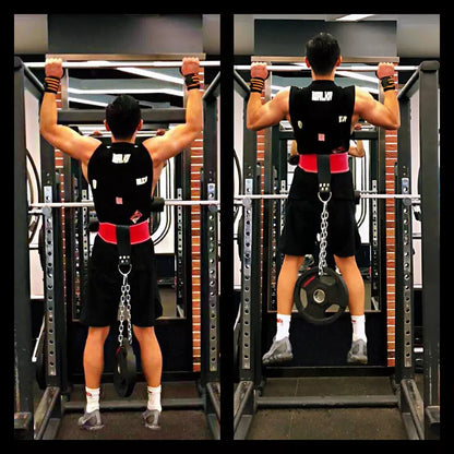 Leather weight lifting belt chain ring for power training in various colours