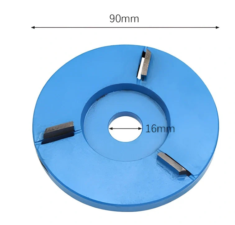 Meterk six-tooth wood carving disc for angle grinders with 16mm aperture and 90mm diameter