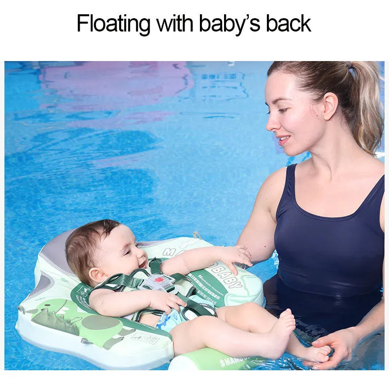 Baby inflatable swimming ring with dinosaur design and sun shade for children 3-24 months