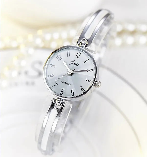 Steel belt fashion watch with Japan quartz movement, 3ATM waterproof, Gold or Silver, 18cm total length