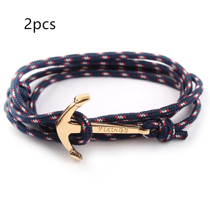 Stylish unisex anchor bracelet with hand strap, perfect for nautical fashion enthusiasts