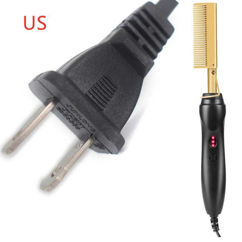 Ceramic Straightening Comb with Adjustable Temperature Settings for Smooth, Frizz-Free Hair