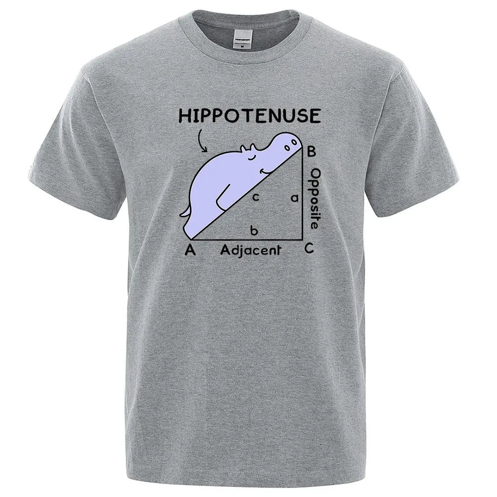 Hippotenuse Opposite Adjacent printed mathematics design on a loose fit cotton T-shirt.