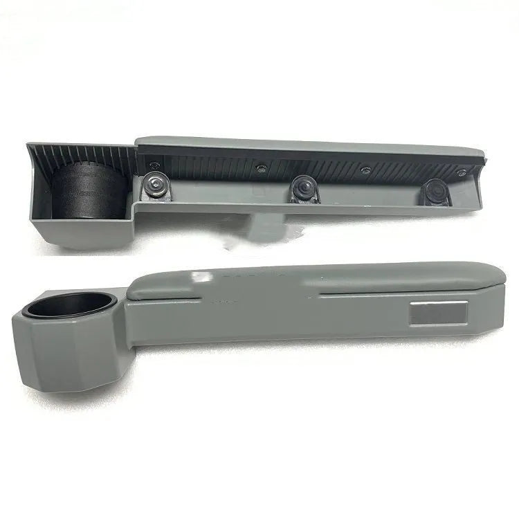 Grey car armrest door ring frame set with magnetic installation for centre console storage