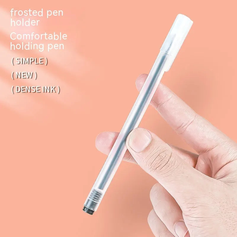 Colour box containing 12 assorted gel pens with 0.5 mm points, each in individual bags.