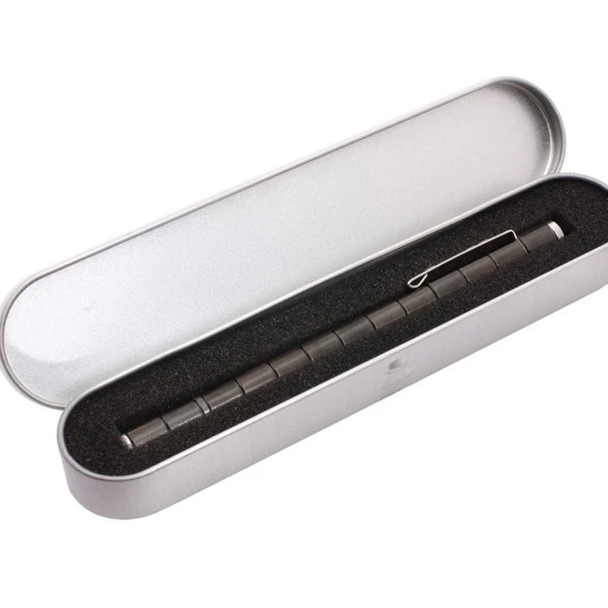 Modular magnetic pen with erasable ink, stress-relieving fidget features, and interchangeable components