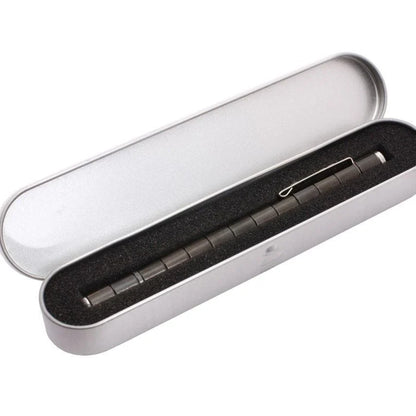 Modular magnetic pen with erasable ink, stress-relieving fidget features, and interchangeable components