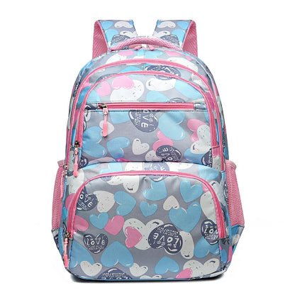 Blue student backpack with air pillow shoulder straps and Oxford cloth exterior