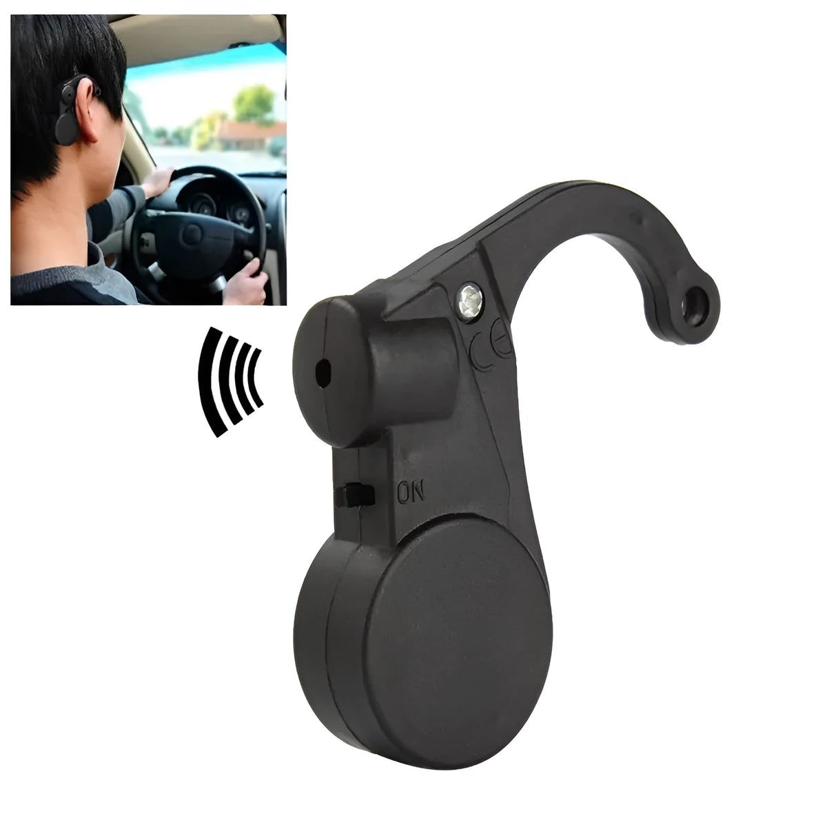 Black plastic sleepy reminder alarm device for students and drivers