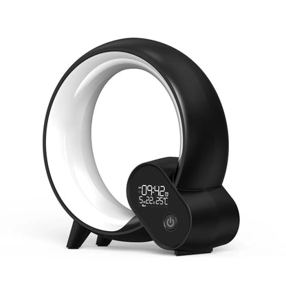 Q Light digital alarm clock with colourful atmospheric lighting and Bluetooth connectivity