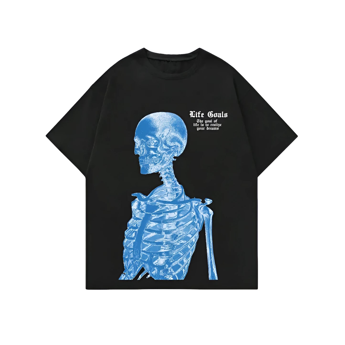 A man wearing a printed short-sleeve polyester sports T-shirt, showing the digital pattern design.