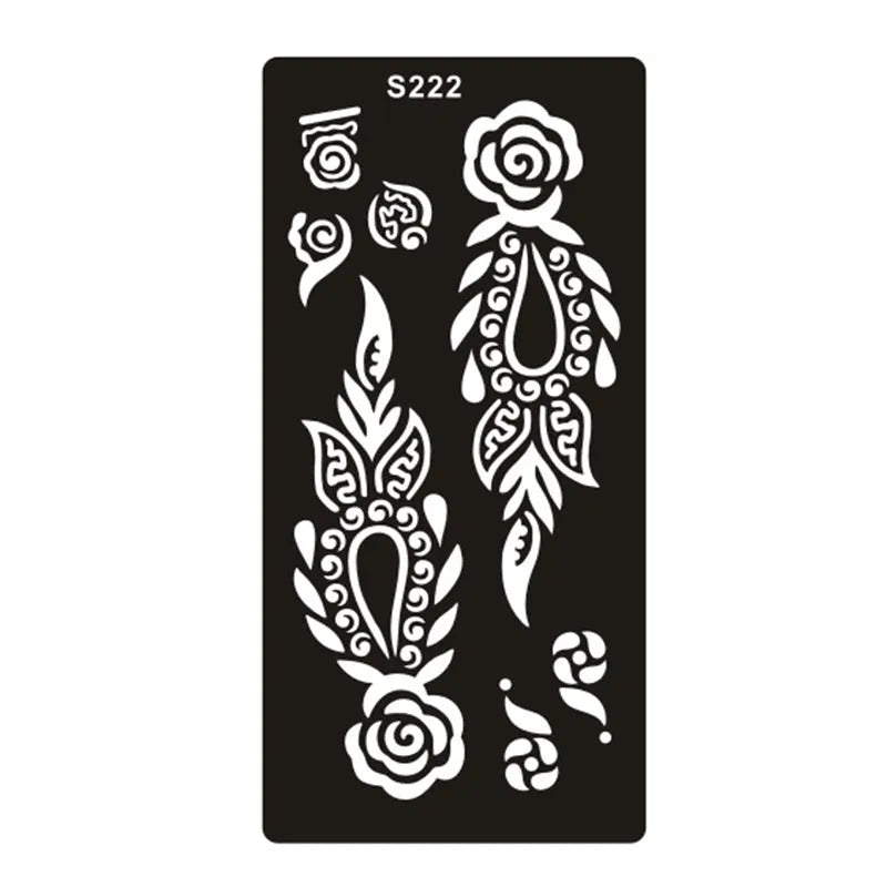 Hollow geometric tattoo template sticker on water transfer paper, Southeast Asian style design.