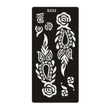 Hollow geometric tattoo template sticker on water transfer paper, Southeast Asian style design.