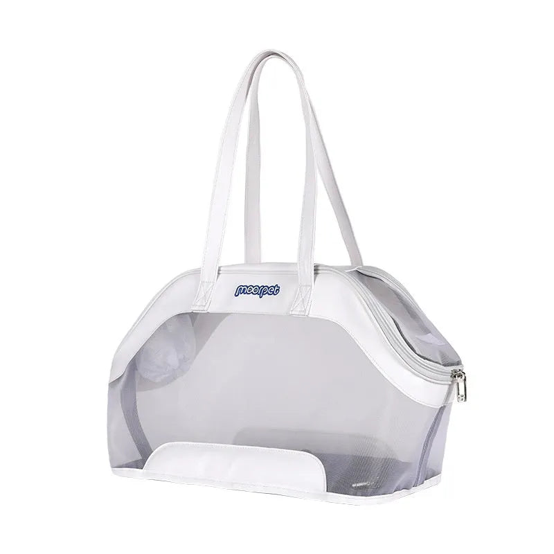 MOORPET leather cat outing carry bag in a solid colour with 25L capacity
