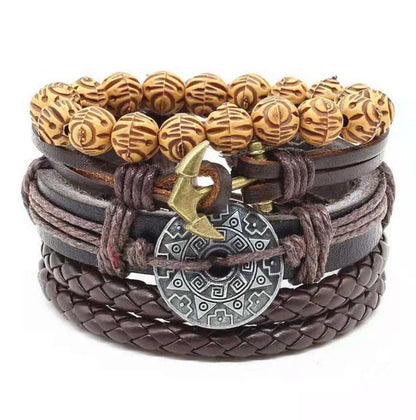 Men's vintage braided leather bracelet, a stylish and durable accessory for any occasion.