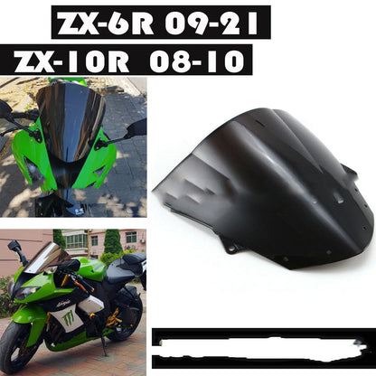 Blue and brown motorcycle windscreen for Kawasaki ZX-6R 636 and ZX-10R models