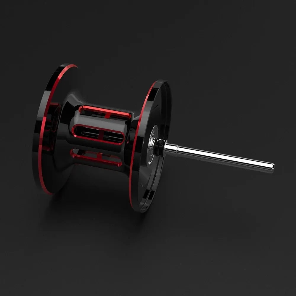 Drip wheel fishing reel for lure fishing available in left or right hand wheel models.