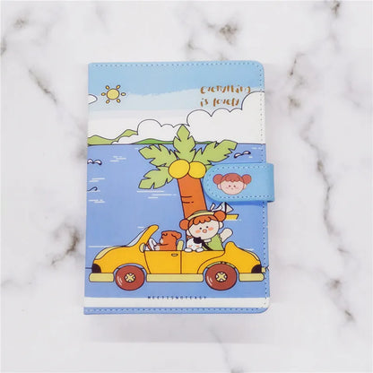 A5PU thread-bound notepad with themed paper cover, open to show Daolin paper pages.