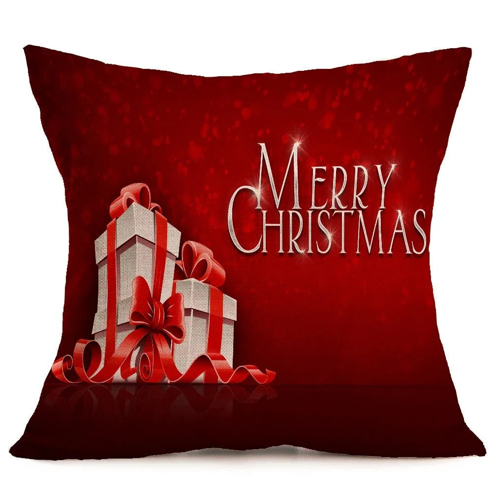 Festive Christmas throw pillow cover in various styles, made from high-quality PP cotton fabric for couch, car, or home decor