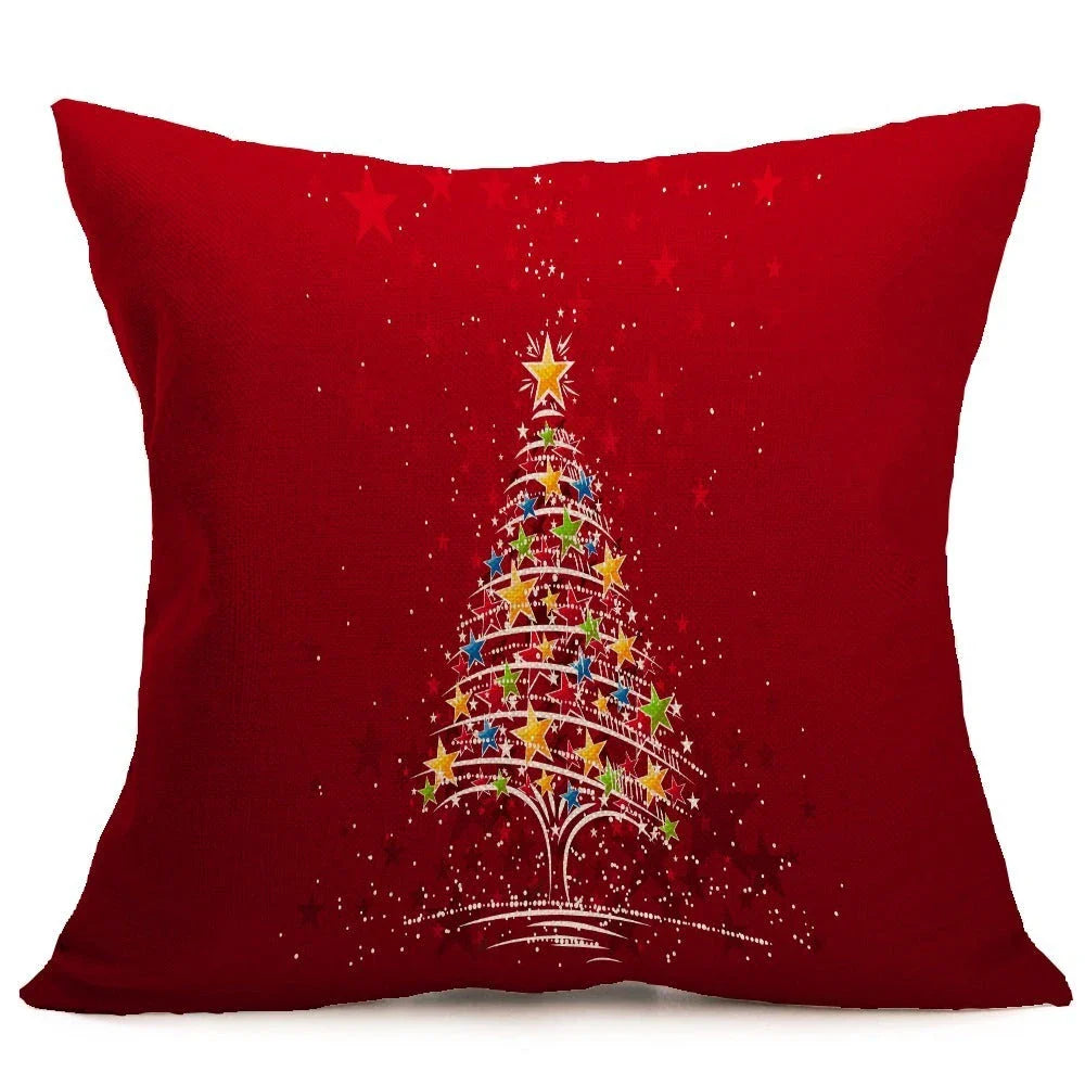 Festive Christmas throw pillow cover in various styles, made from high-quality PP cotton fabric for couch, car, or home decor