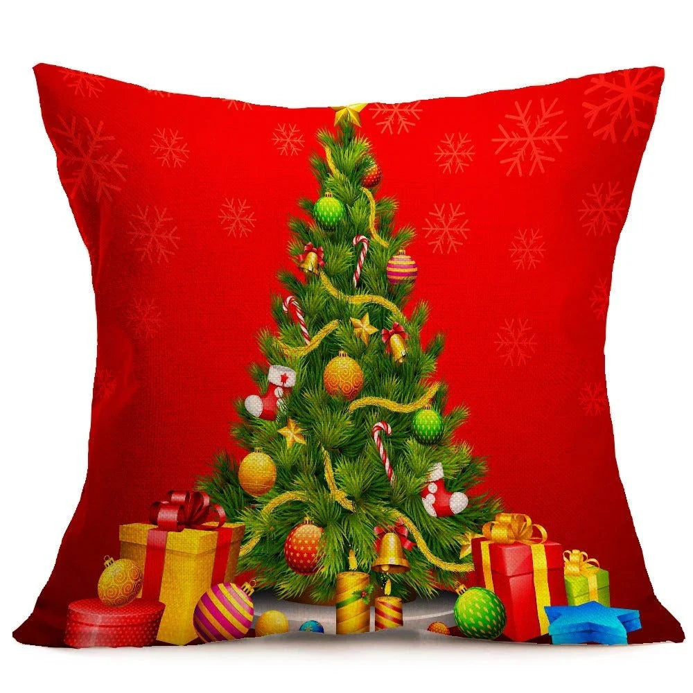 Festive Christmas throw pillow cover in various styles, made from high-quality PP cotton fabric for couch, car, or home decor