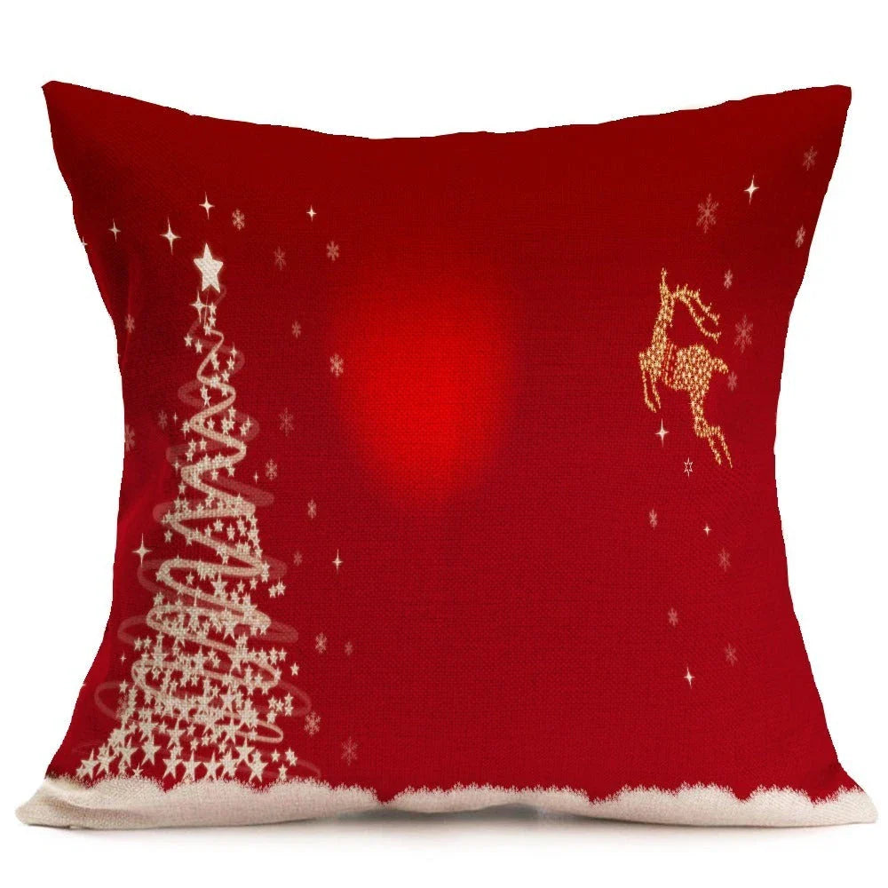 Festive Christmas throw pillow cover in various styles, made from high-quality PP cotton fabric for couch, car, or home decor
