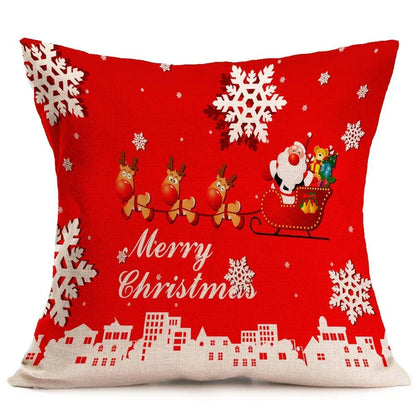 Festive Christmas throw pillow cover in various styles, made from high-quality PP cotton fabric for couch, car, or home decor