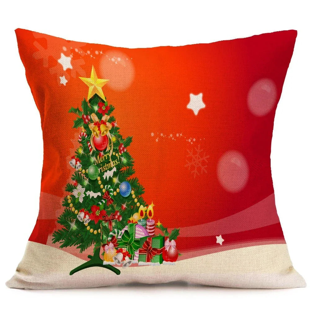 Festive Christmas throw pillow cover in various styles, made from high-quality PP cotton fabric for couch, car, or home decor