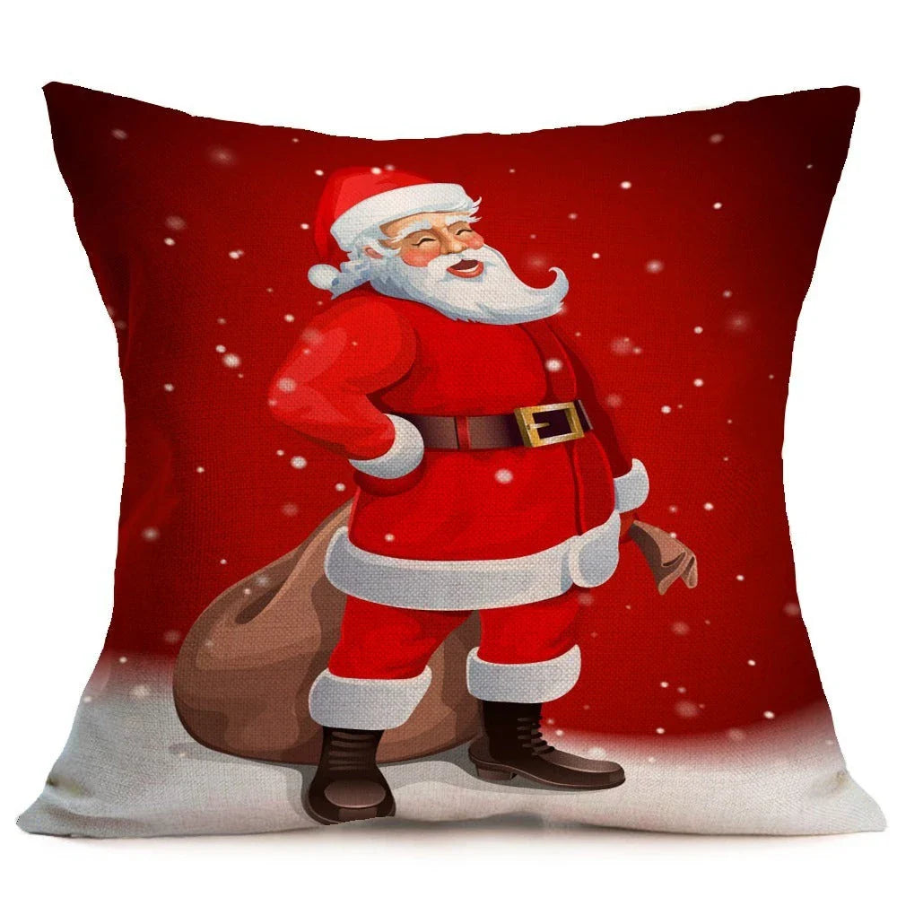 Festive Christmas throw pillow cover in various styles, made from high-quality PP cotton fabric for couch, car, or home decor