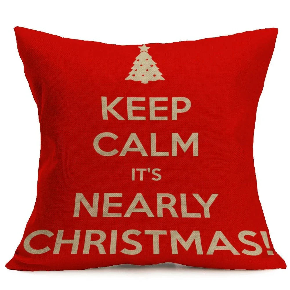 Festive Christmas throw pillow cover in various styles, made from high-quality PP cotton fabric for couch, car, or home decor
