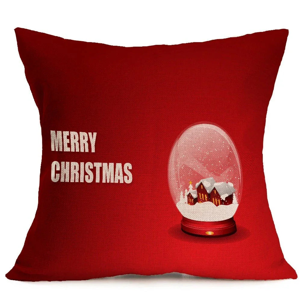 Festive Christmas throw pillow cover in various styles, made from high-quality PP cotton fabric for couch, car, or home decor